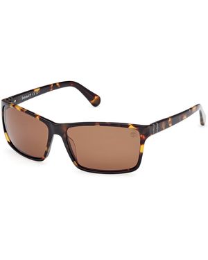 Timberland Tb00032 52H Sunglasses Acetate Squared Polarized - Black
