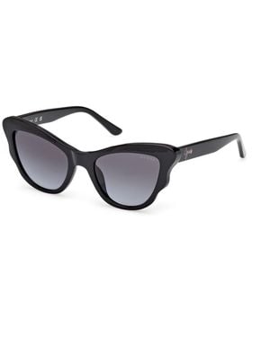 Guess Gu00228 01B Sunglasses Injected Smoke Cat Eye Normal - Black