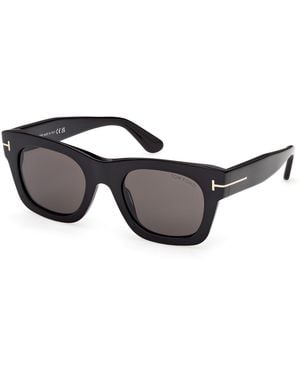 Tom Ford Ft1314 Emma-02 01A Sunglasses Acetate Smoke Squared Normal - Black
