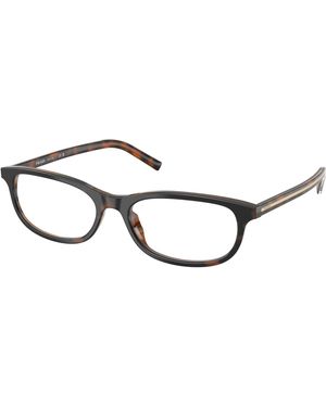 Prada Pr D15Vu 20P1O1 Optical Frames Acetate Transparent Geometric Normal - Black