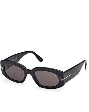 Tom Ford Ft1187 Cielle 01A Sunglasses Acetate Smoke Round Normal - Black