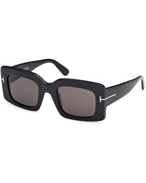 Tom Ford Ft1188 Brigitta 01A Sunglasses Acetate Smoke Squared Normal - Black