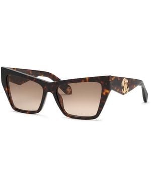Roberto Cavalli Src114 743 Sunglasses Acetate Butterfly Normal Shaded - Black