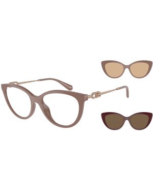 Emporio Armani Ea4213U 51461W Sunglasses Injected Transparent Cat Eye Normal - Black