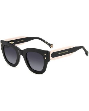 Carolina Herrera Her 0222/S 3H2/9O Sunglasses Bio-Cecid Squared Shaded - Black