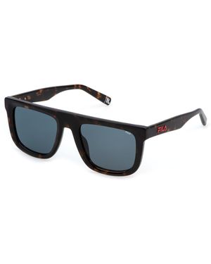 Fila Sfi896 04Bl Sunglasses Acetate Smoke Geometric Normal - Black