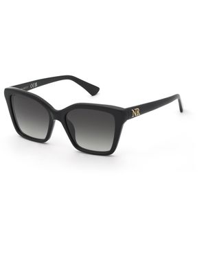 Nina Ricci Snr479 700 Sunglasses Acetate Smoke Squared Normal Nuanced - Black