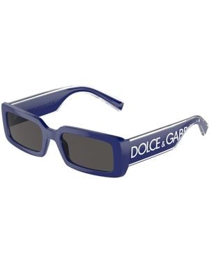 Dolce & Gabbana Dg6187 309487 Sunglasses Injected Squared Normal - Blue