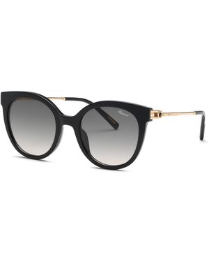 Chopard Sch405S 700 Sunglasses Acetate Smoke Pantos Anti-Glare Nuanced - Black