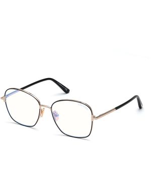 Tom Ford Ft5685-B 001 Optical Frames Metal Geometric Normal - Black