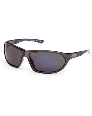 Timberland Tb00035 05D Sunglasses Injected Smoke Squared Polarized - Black
