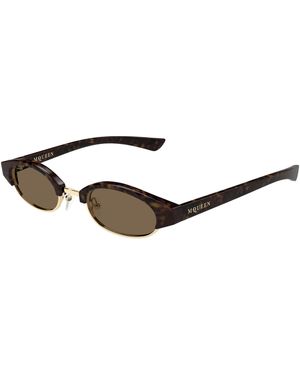 McQueen Am0534S 002 Sunglasses Acetate Round - Black