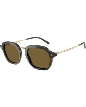 Giorgio Armani Ar6190 616873 Sunglasses Metal Squared Normal - Black