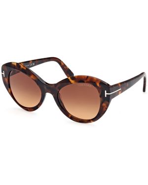 Tom Ford Ft1084 Guinevere 52F Sunglasses Acetate Butterfly Normal Shaded - Black