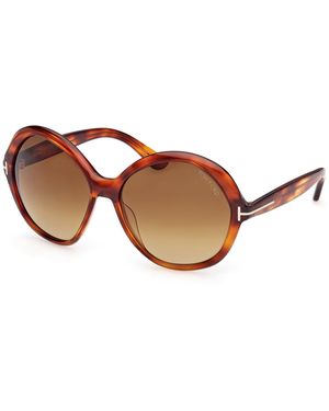 Tom Ford Ft1282 Annabelle-02 54F Sunglasses Acetate Round Normal - Black
