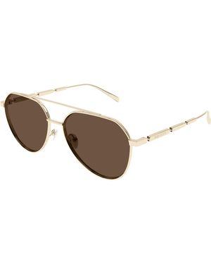 McQueen Am0478S 002 Sunglasses Metal Pilot - Black