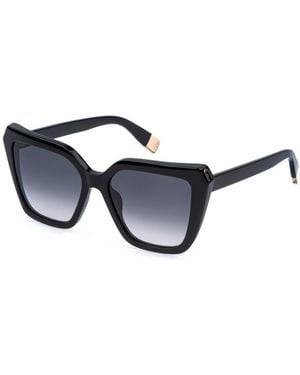 Furla Sfu978 700 Sunglasses Acetate Smoke Squared Normal Nuanced - Black