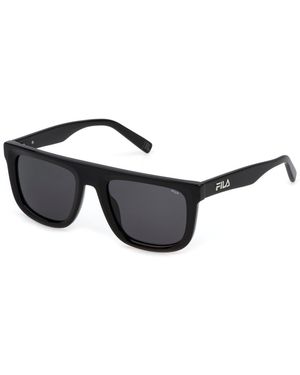 Fila Sfi896 700 Sunglasses Acetate Smoke Geometric Normal - Black