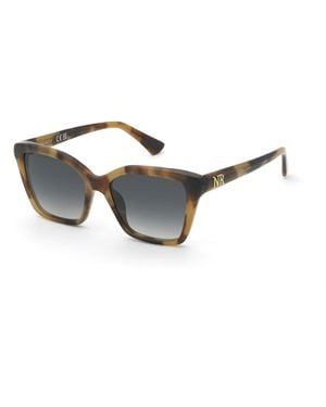 Nina Ricci Snr479 922 Sunglasses Acetate Smoke Squared Normal Nuanced - Black