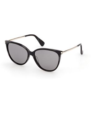 Max Mara Mm0201 63A Sunglasses Smoke Squared Normal - Black