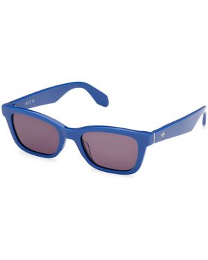 adidas Or0117 90A Sunglasses Acetate Smoke Squared Normal - Blue