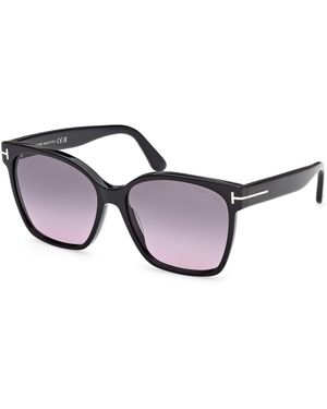 Tom Ford Ft1312 Iris-02 01B Sunglasses Acetate Smoke Butterfly Normal - Black