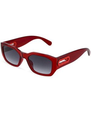 Furla Sfub07 07Ed Sunglasses Injected Smoke Geometric Normal Nuanced - Red