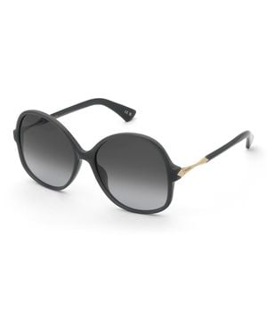 Nina Ricci Snr480 956 Sunglasses Acetate Smoke Geometric Normal Nuanced - Black