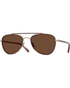 Oliver Peoples Ov1372St Sacoye 5035An Sunglasses Titanium Pilot Polarized - Black
