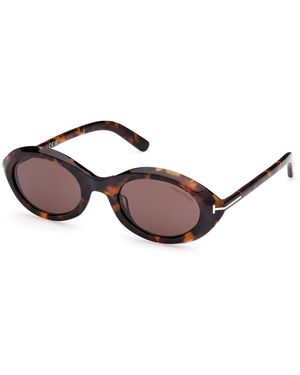Tom Ford Ft1186 Carmen 52E Sunglasses Acetate Round Normal - Black