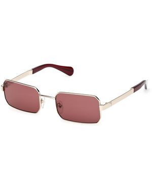 MAX&Co. Mo0140 32S Sunglasses Metal Bordeaux Squared Normal - Black