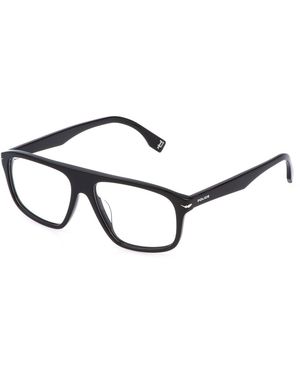 Police Vplq65 Champ 12 0700 Optical Frames Acetate Squared - Black