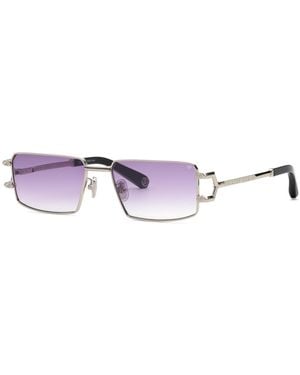 Philipp Plein Spp245 Plein Sleek 579 Sunglasses Metal Geometric Normal Nuanced - Black