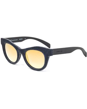 Italia Independent 0096V 077.Gld Outlet Sunglasses Plastic Cat Eye Shaded - Black