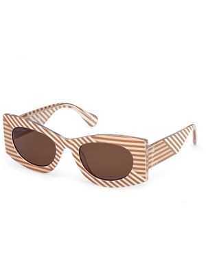 MAX&Co. Mo0131 47E Sunglasses Injected Geometric Normal - Black