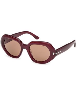 Tom Ford Ft1317 April-02 81E Sunglasses Acetate Geometric Normal - Black
