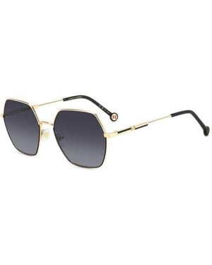 Carolina Herrera Her 0183/S Rhl/9O Sunglasses Metal Geometric Shaded - Black