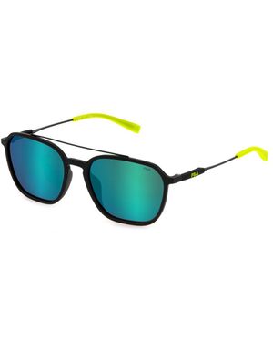 Fila Sfi524 U28Z Sunglasses Injected Geometric Mirror - Black