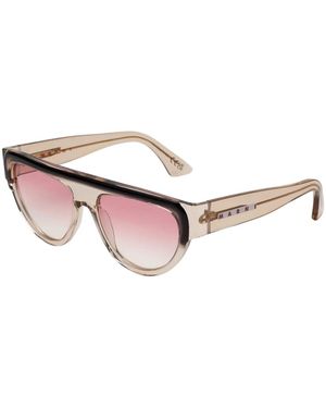 Marni Vuv Ziruna Faded Resin Sunglasses Acetate Pilot Normal Nuanced - Black