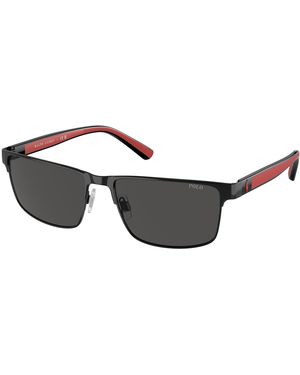 Polo Ralph Lauren Ph3155 922387 Sunglasses Metal Squared Normal - Black
