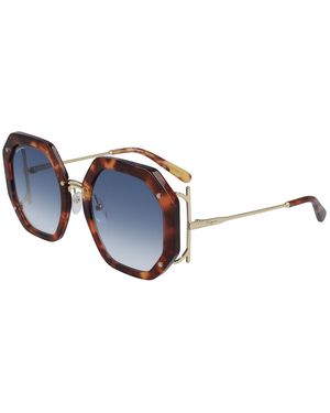 Ferragamo Sf940S 40984 214 Sunglasses Acetate Geometric Shaded - Black