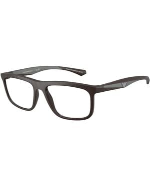 Emporio Armani Ea3246 6186 Optical Frames Injected Transparent Squared Normal - Black