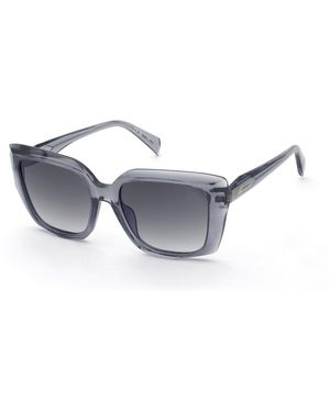 Blumarine Sbm241S 0Gel Sunglasses Acetate Smoke Squared Normal Nuanced - Black