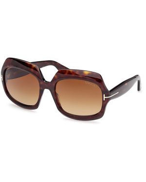 Tom Ford Ft1155 Ren 52F Sunglasses Acetate Geometric Normal - Black