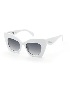 Blumarine Sbm902 847 Sunglasses Acetate Smoke Butterfly Normal Nuanced - Black