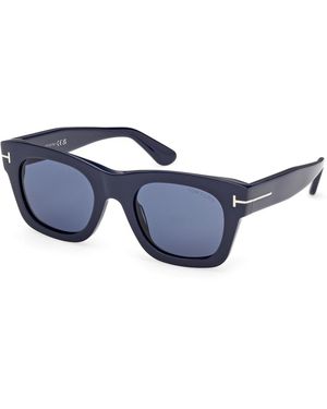 Tom Ford Ft1314 Emma-02 90V Sunglasses Acetate Squared Normal - Blue