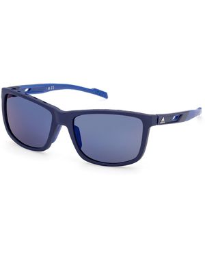 adidas Originals Sp0047 91X Sunglasses Injected Squared Normal Mirror - Blue