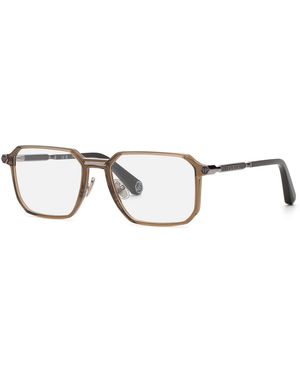 Philipp Plein Vpp220M Plein Hexagon Stud 09X8 Optical Frames Injected Geometric - Black