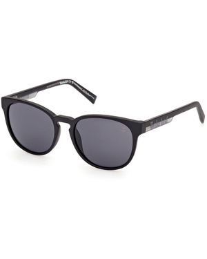Timberland Tb00014 02A Sunglasses Injected Smoke Round Normal - Black