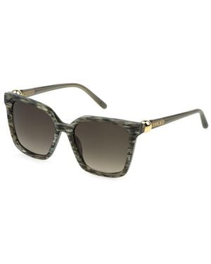 Furla Sfu888 06Bz Sunglasses Acetate Smoke Squared Normal Shaded - Black